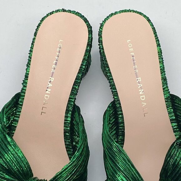 Loeffler Randall Emilia 50MM Pleated Lamé Knotted Mules size 5 - Picture 4 of 14